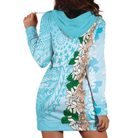 Cook Islands Tiare Maori With Conch Shell Hoodie Dress Pasifika Fest Polynesian Tattoo Turquoise LT14 - Polynesian Pride