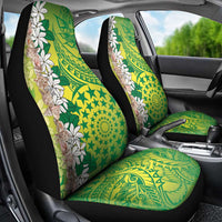 Cook Islands Tiare Maori With Conch Shell Car Seat Cover Pasifika Fest Polynesian Tattoo Green