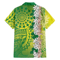 Cook Islands Tiare Maori With Conch Shell Family Matching Mermaid Dress and Hawaiian Shirt Pasifika Fest Polynesian Tattoo Green LT14 - Polynesian Pride