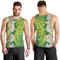 Cook Islands Tiare Maori With Conch Shell Men Tank Top Pasifika Fest Polynesian Tattoo Green