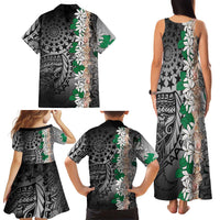 Cook Islands Tiare Maori With Conch Shell Family Matching Tank Maxi Dress and Hawaiian Shirt Pasifika Fest Polynesian Tattoo Black LT14 - Polynesian Pride
