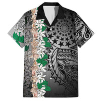 Cook Islands Tiare Maori With Conch Shell Hawaiian Shirt Pasifika Fest Polynesian Tattoo Black