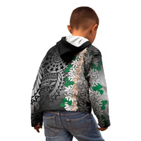 Cook Islands Tiare Maori With Conch Shell Kid Hoodie Pasifika Fest Polynesian Tattoo Black
