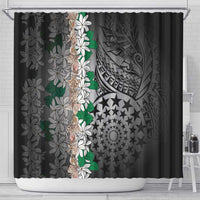 Cook Islands Tiare Maori With Conch Shell Shower Curtain Pasifika Fest Polynesian Tattoo Black