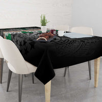 Cook Islands Tiare Maori With Conch Shell Tablecloth Pasifika Fest Polynesian Tattoo Black