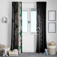 Cook Islands Tiare Maori With Conch Shell Window Curtain Pasifika Fest Polynesian Tattoo Black