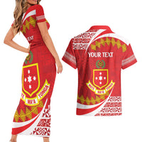 Personalised Kolisi Tonga College Atele Couples Matching Short Sleeve Bodycon Dress and Hawaiian Shirt Mate Maa Tonga 142 Years Anniversary LT14 - Polynesian Pride