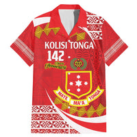 Personalised Kolisi Tonga College Atele Family Matching Mermaid Dress and Hawaiian Shirt Mate Maa Tonga 142 Years Anniversary LT14 Dad's Shirt - Short Sleeve Red - Polynesian Pride