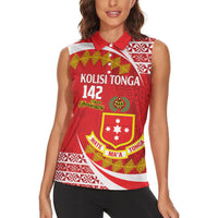 Personalised Kolisi Tonga College Atele Women Sleeveless Polo Shirt Mate Maa Tonga 142 Years Anniversary LT14 - Polynesian Pride