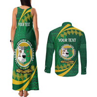 Personalised Tonga Liahona-Saineha High School Couples Matching Tank Maxi Dress and Long Sleeve Button Shirt Happy 76 Years Anniversary LT14 - Polynesian Pride