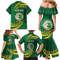 Personalised Tonga Liahona-Saineha High School Family Matching Mermaid Dress and Hawaiian Shirt Happy 76 Years Anniversary LT14 - Polynesian Pride