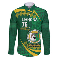 Personalised Tonga Liahona-Saineha High School Family Matching Short Sleeve Bodycon Dress and Hawaiian Shirt Happy 76 Years Anniversary LT14 Dad's Shirt - Long Sleeve Green - Polynesian Pride