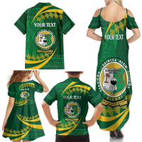 Personalised Tonga Liahona-Saineha High School Family Matching Summer Maxi Dress and Hawaiian Shirt Happy 76 Years Anniversary LT14 - Polynesian Pride