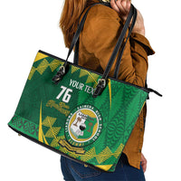 Personalised Tonga Liahona-Saineha High School Leather Tote Bag Happy 76 Years Anniversary