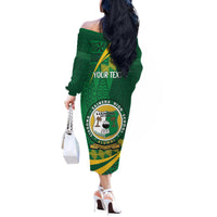 Personalised Tonga Liahona-Saineha High School Off The Shoulder Long Sleeve Dress Happy 76 Years Anniversary LT14 - Polynesian Pride