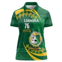 Personalised Tonga Liahona-Saineha High School Women Polo Shirt Happy 76 Years Anniversary LT14 Female Green - Polynesian Pride