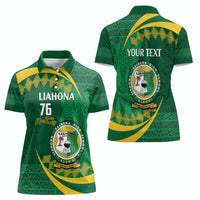 Personalised Tonga Liahona-Saineha High School Women Polo Shirt Happy 76 Years Anniversary LT14 - Polynesian Pride