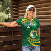 Personalised Tonga Liahona-Saineha High School Women Polo Shirt Happy 76 Years Anniversary LT14 - Polynesian Pride