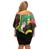 Long God Yumi Stanap Vanuatu Family Matching Off Shoulder Short Dress and Hawaiian Shirt Tropical Flowers Aboriginal Pattern LT14 - Polynesian Pride