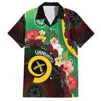 Long God Yumi Stanap Vanuatu Hawaiian Shirt Tropical Flowers Aboriginal Pattern