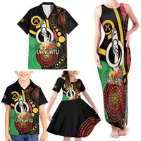 Tamtam Drum Vanuatu Family Matching Tank Maxi Dress and Hawaiian Shirt Boar Tusk Aboriginal Flag Style LT14 - Polynesian Pride