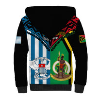 Vanuatu And West Papua Sherpa Hoodie Coat Of Arms Mix Flag Style LT14 - Polynesian Pride