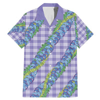 Hawaii Jade Vine Lei Family Matching Mermaid Dress and Hawaiian Shirt Aloha Palaka Motif - Purple LT14 Dad's Shirt - Short Sleeve Purple - Polynesian Pride