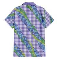Hawaii Jade Vine Lei Family Matching Off Shoulder Maxi Dress and Hawaiian Shirt Aloha Palaka Motif - Purple LT14 - Polynesian Pride