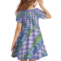 Hawaii Jade Vine Lei Family Matching Off Shoulder Short Dress and Hawaiian Shirt Aloha Palaka Motif - Purple LT14 - Polynesian Pride