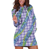 Hawaii Jade Vine Lei Hoodie Dress Aloha Palaka Motif - Purple LT14 Purple - Polynesian Pride
