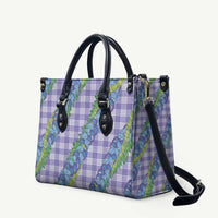 Hawaii Jade Vine Lei Leather Bag Aloha Palaka Motif - Purple - Polynesian Pride