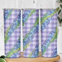 Hawaii Jade Vine Lei Skinny Tumbler Aloha Palaka Motif - Purple LT14 - Polynesian Pride