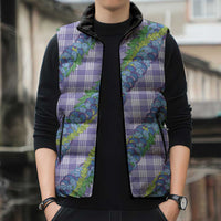 Hawaii Jade Vine Lei Sleeveless Puffer Jacket Aloha Palaka Motif - Purple - Polynesian Pride