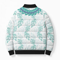Jade Vine Lei Hawaii Bomber Puffer Jacket Aloha Seamless Tropical Leaves LT14 - Polynesian Pride