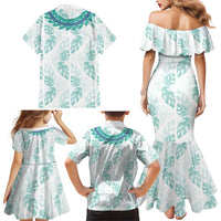 Jade Vine Lei Hawaii Family Matching Mermaid Dress and Hawaiian Shirt Aloha Seamless Tropical Leaves LT14 - Polynesian Pride