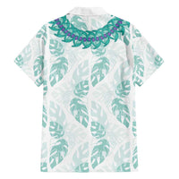 Jade Vine Lei Hawaii Family Matching Off Shoulder Short Dress and Hawaiian Shirt Aloha Seamless Tropical Leaves LT14 - Polynesian Pride