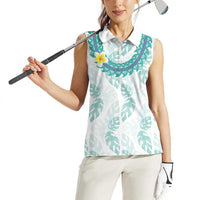 Jade Vine Lei Hawaii Women Sleeveless Polo Shirt Aloha Seamless Tropical Leaves LT14 - Polynesian Pride