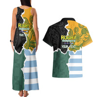 Personalised Rugby 2025 Championship Couples Matching Tank Maxi Dress and Hawaiian Shirt Southern Hemisphere Countries Mascots LT14 - Polynesian Pride
