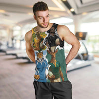 Personalised Rugby 2025 Championship Men Tank Top Southern Hemisphere Countries Mascots - Polynesian Pride