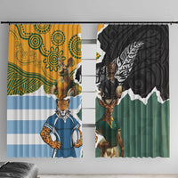 Rugby 2025 Championship Window Curtain Southern Hemisphere Countries Mascots - Polynesian Pride
