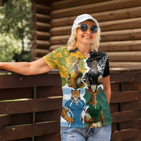 Personalised Rugby 2025 Championship Women Polo Shirt Southern Hemisphere Countries Mascots - Polynesian Pride