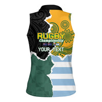 Personalised Rugby 2025 Championship Women Sleeveless Polo Shirt Southern Hemisphere Countries Mascots LT14 - Polynesian Pride