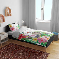 Aloha Hawaii Nene Goose Bedding Set Tropical Flowers Watercolor Stylized - Polynesian Pride