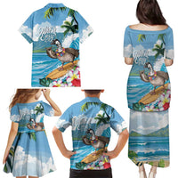 Aloha Hawaii Shaka Nene Goose Family Matching Puletasi and Hawaiian Shirt Surfing Take It Easy LT14 - Polynesian Pride