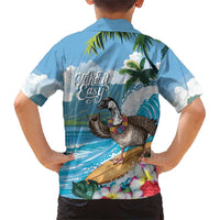 Aloha Hawaii Shaka Nene Goose Family Matching Short Sleeve Bodycon Dress and Hawaiian Shirt Surfing Take It Easy LT14 - Polynesian Pride