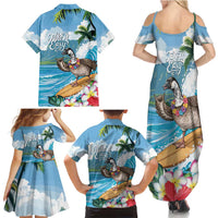 Aloha Hawaii Shaka Nene Goose Family Matching Summer Maxi Dress and Hawaiian Shirt Surfing Take It Easy LT14 - Polynesian Pride