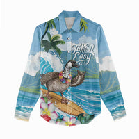 Aloha Hawaii Shaka Nene Goose Women Casual Shirt Surfing Take It Easy - Polynesian Pride