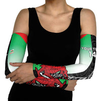 New Zealand and Wales Rugby Custom Arm Sleeves Aotearoa All Black Combine Welsh Dragon LT14 - Polynesian Pride