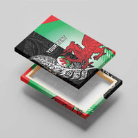 New Zealand and Wales Rugby Custom Canvas Wall Art Aotearoa All Black Combine Welsh Dragon LT14 - Polynesian Pride