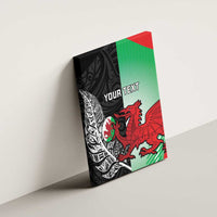 New Zealand and Wales Rugby Custom Canvas Wall Art Aotearoa All Black Combine Welsh Dragon LT14 - Polynesian Pride